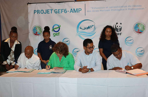 La convention de financement pour la création de la future aire marine protégée a été signée hier à Sainte-Marie