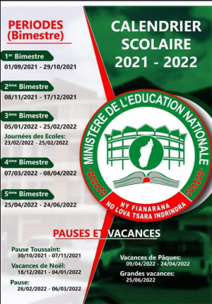 Calendrier scolaire 2021-2022 - Rentrée en septembre, grandes vacances avant la Fête nationale