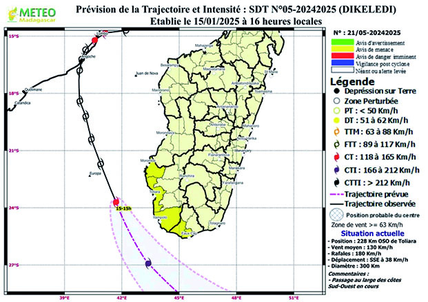 Cyclone Dikeledi - Plus d’impact sur Madagascar