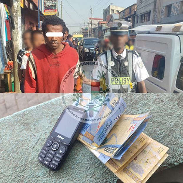 Le suspect a été appréhendé avec l’argent volé