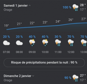 Météo - Des pluies orageuses pour le 1er janvier!