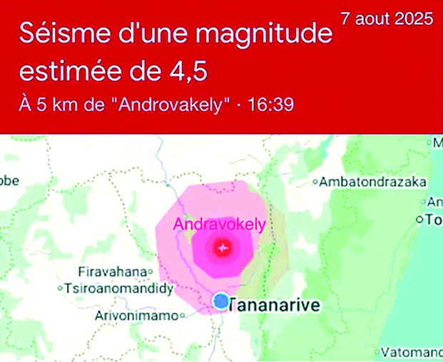 Antananarivo - Une moyenne de 4 séismes par jour