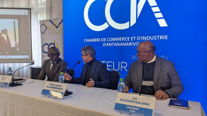 Lors de la conférence, hier à Antaninarenina
