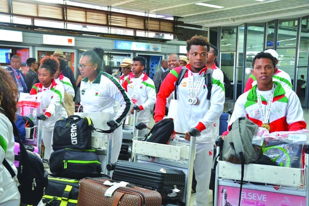 Omnisport - 10e Jeux des Iles - La délégation malagasy de retour au pays